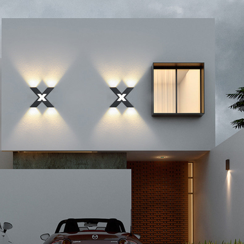 Applique Murale LED Étanche Moderne en Forme de X