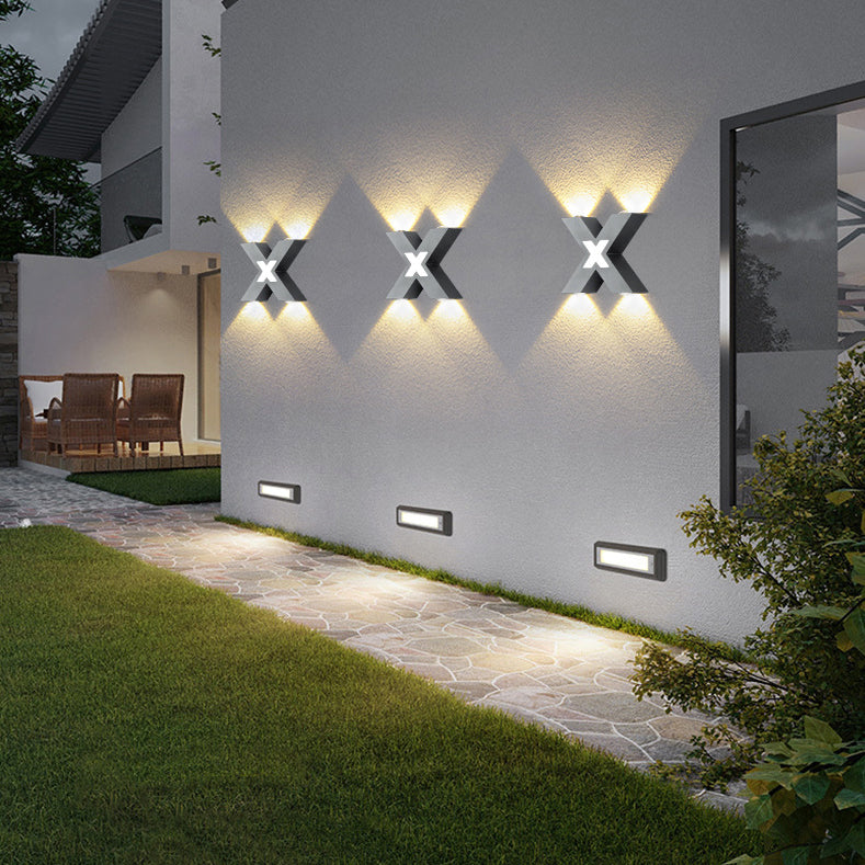 Applique Murale LED Étanche Moderne en Forme de X