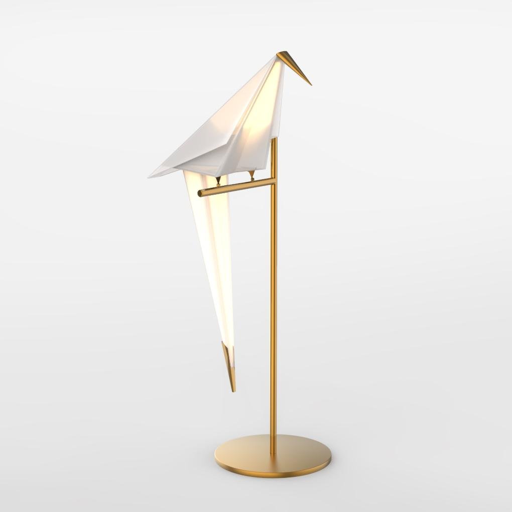 ArtiLicht - Lampe de Table Dorée avec Design en Origami de Grue