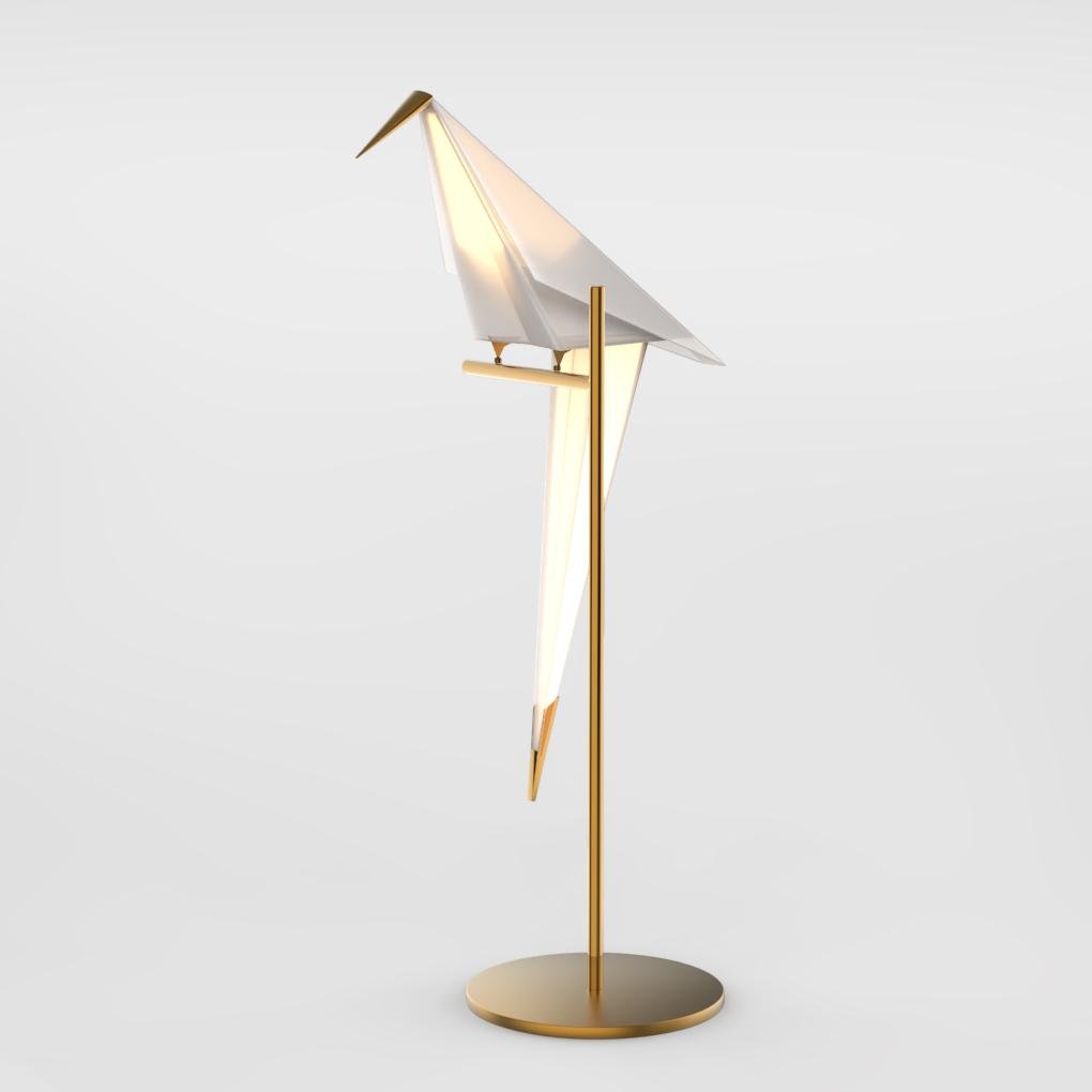 ArtiLicht - Lampe de Table Dorée avec Design en Origami de Grue