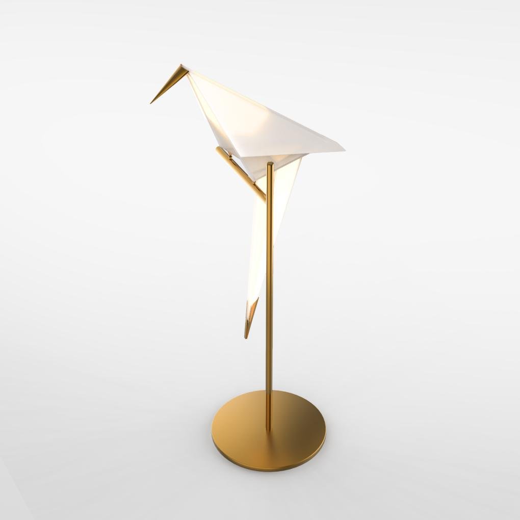 ArtiLicht - Lampe de Table Dorée avec Design en Origami de Grue