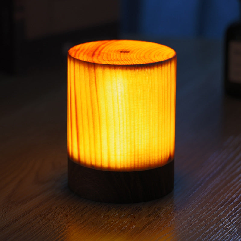 Bois Lumineux - Lampe de Table avec Batterie Intégrée et Éclairage LED