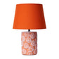 Lueur Lieke - Lampe De Table Orange Conique Avec Base En Tournesol Découpée