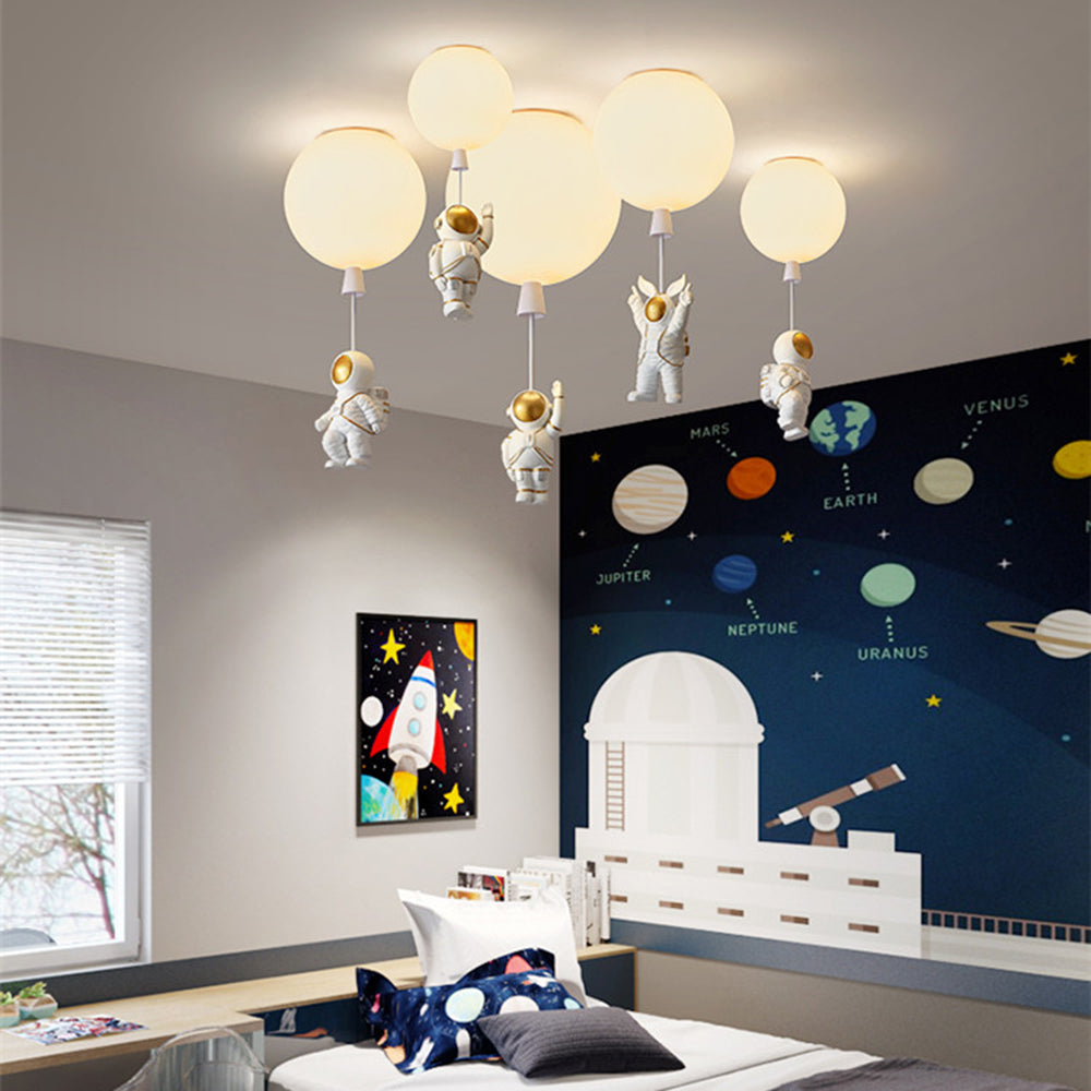 Fateh Moderne Lampe de Plafond LED en Acrylique en Forme de Lune/Astronautes