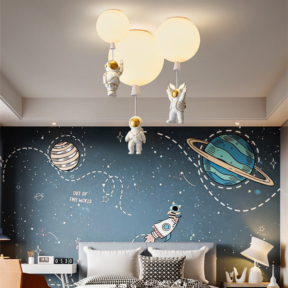 Fateh Moderne Lampe de Plafond LED en Acrylique en Forme de Lune/Astronautes