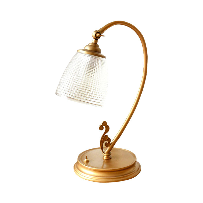 Luxe Lumineux - Lampe avec Veilleuse en Métal Doré Vintage