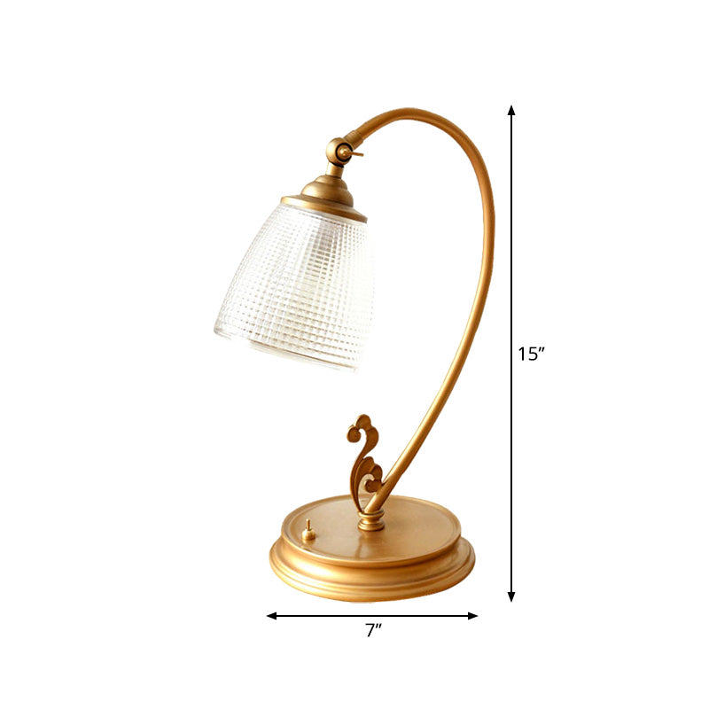 Luxe Lumineux - Lampe avec Veilleuse en Métal Doré Vintage