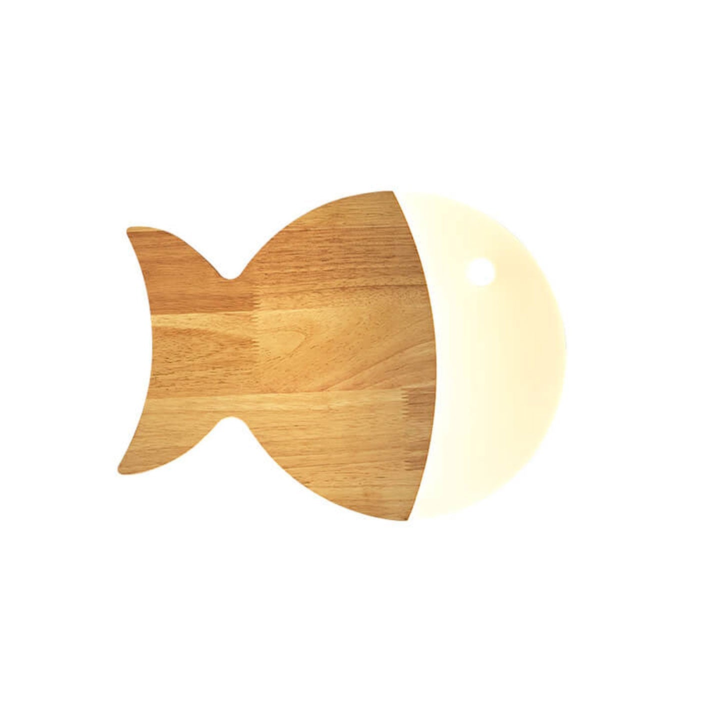 Lampe Murale LED en Forme de Poisson en Chêne Minimaliste Nordique et Acrylique