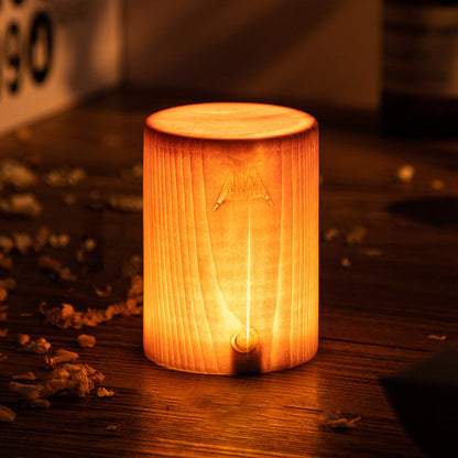 Bois Lumineux - Lampe de Table avec Batterie Intégrée et Éclairage LED