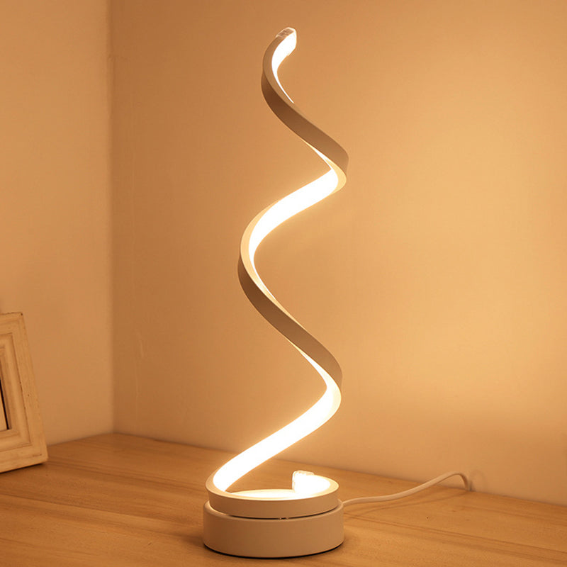 Ampoule Lumineuse - Lampe de Table Moderne avec Design en Spirale LED