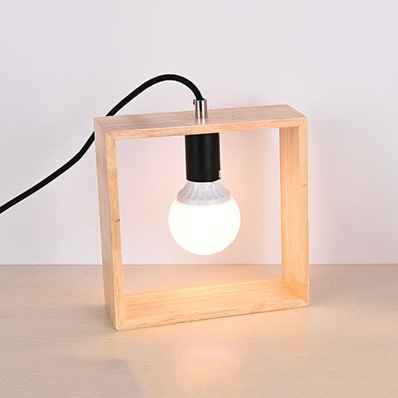 Lueur Point - Lampe De Table En Bois Élégante