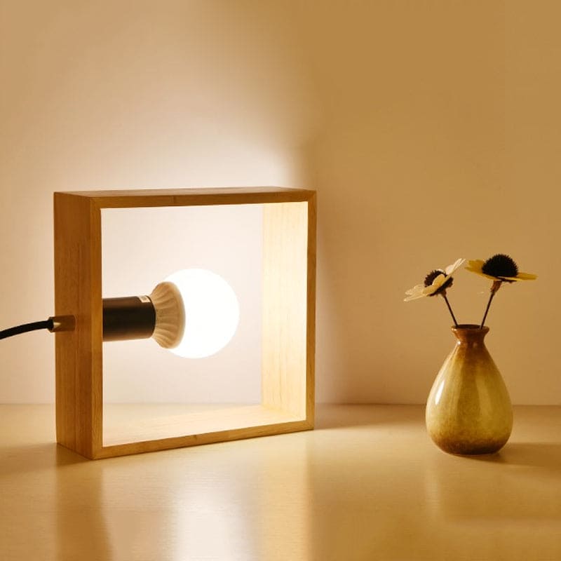 Lueur Point - Lampe De Table En Bois Élégante