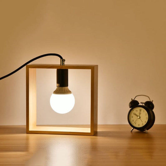 Lueur Point - Lampe De Table En Bois Élégante