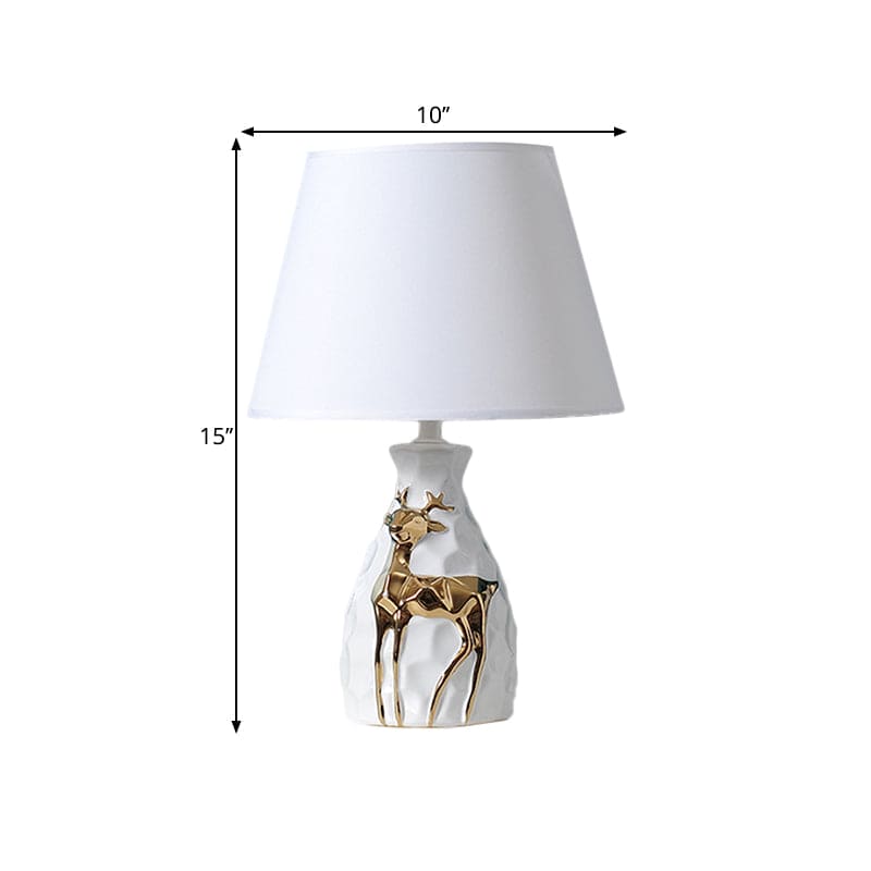 Lueur Iris - Lampe De Table Avec Socle Effilé En Forme De Vase à Cerf