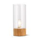 Lumeo - Lampe De Chevet Cylindrique Stylée Avec Base En Bois