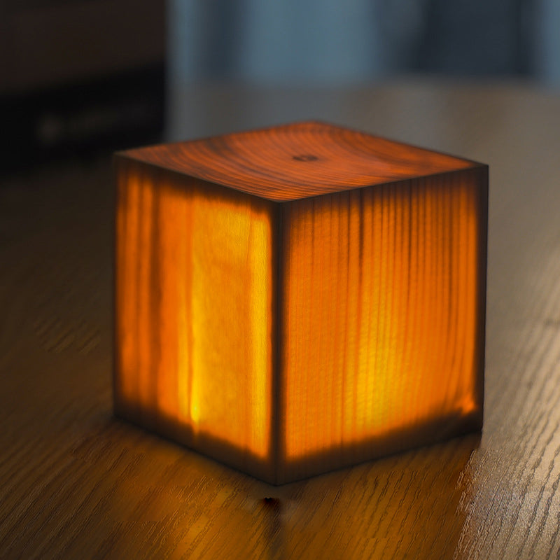 Bois Lumineux - Lampe de Table avec Batterie Intégrée et Éclairage LED