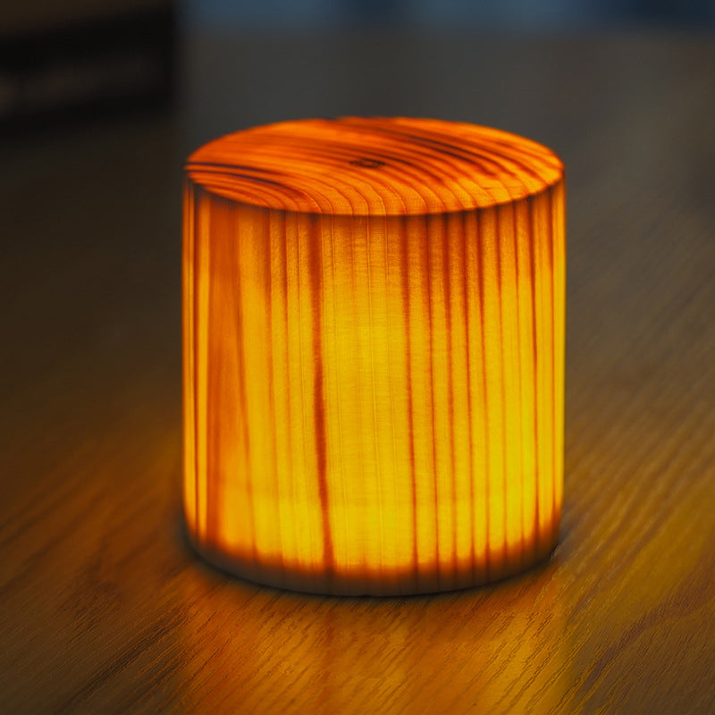 Bois Lumineux - Lampe de Table avec Batterie Intégrée et Éclairage LED