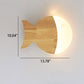 Lampe Murale LED en Forme de Poisson en Chêne Minimaliste Nordique et Acrylique