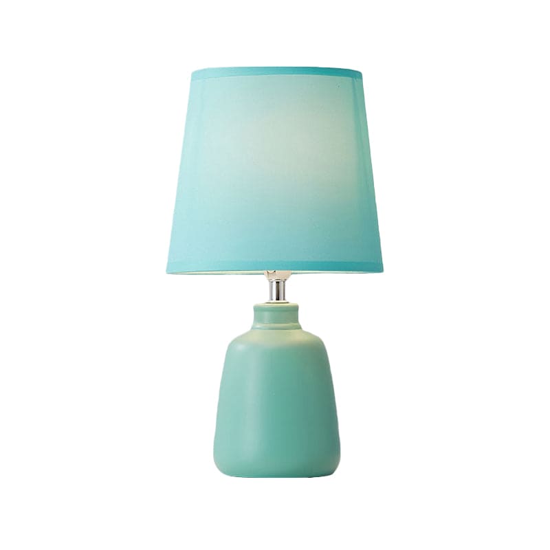 Lueur Lisa - Lampe De Chevet Évasée En Tissu Nordique Avec Base En Céramique