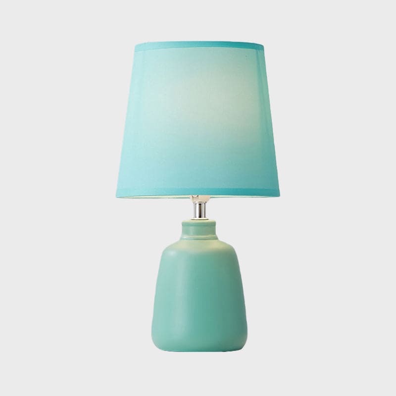 Lueur Lisa - Lampe De Chevet Évasée En Tissu Nordique Avec Base En Céramique