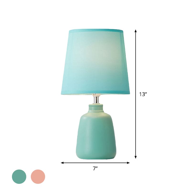 Lueur Lisa - Lampe De Chevet Évasée En Tissu Nordique Avec Base En Céramique