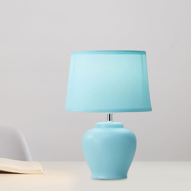 Lueur Lisa - Lampe De Chevet Évasée En Tissu Nordique Avec Base En Céramique