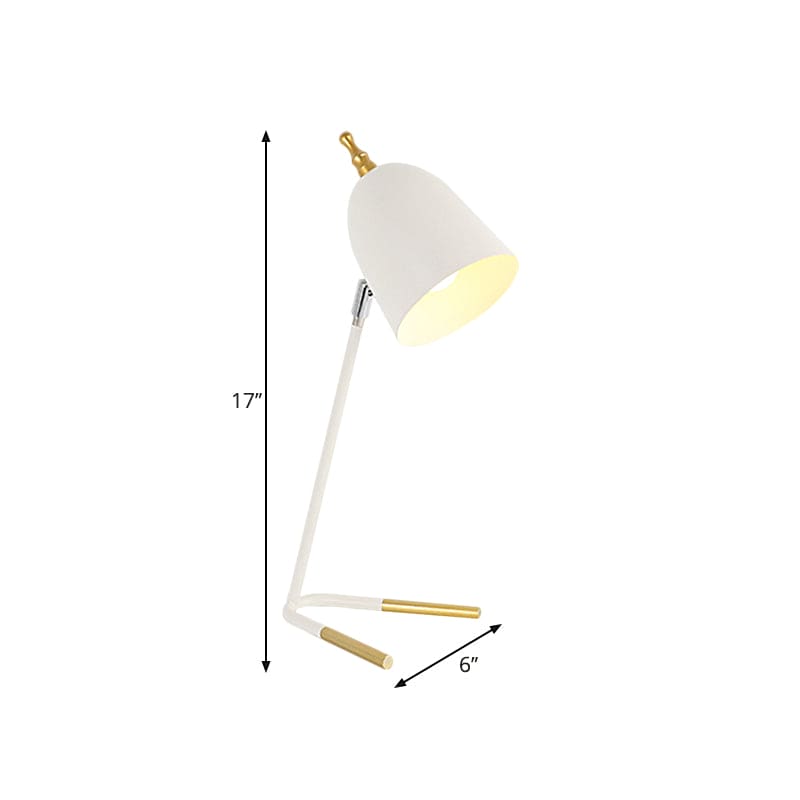 Lueur Julia - Lampe De Table En Fer Avec Dôme Et Base En Forme De V