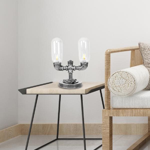 Lueur Ambré - Lampe De Table En Verre Clair De Style Abat-Jour