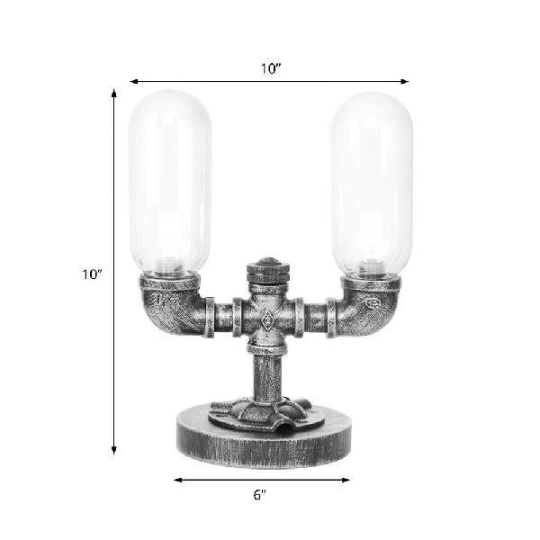 Lueur Ambré - Lampe De Table En Verre Clair De Style Abat-Jour