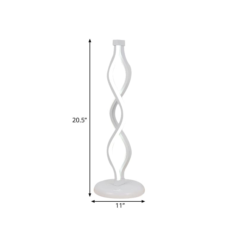 Lueur Élégance - Lampe De Table LED En Forme De Spirale Blanche