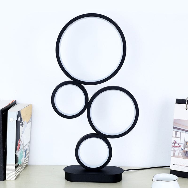 Nina Lumière - Lampe de Table Empilée Simple avec Socle Circulaire