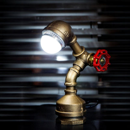 Lueur Bot - Lampe Robot Steampunk en Laiton Avec Interrupteur À Molette