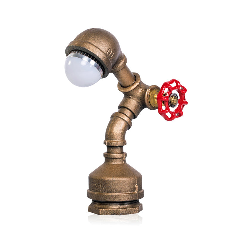 Lueur Bot - Lampe Robot Steampunk en Laiton Avec Interrupteur À Molette