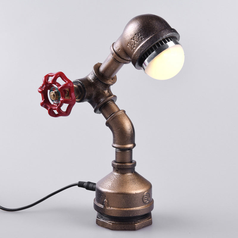 Lueur Bot - Lampe Robot Steampunk en Laiton Avec Interrupteur À Molette