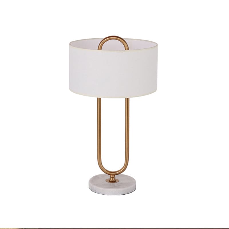 Lueur Anna - Lampe De Chevet Blanche En Forme De Tambour Avec Support Ovale