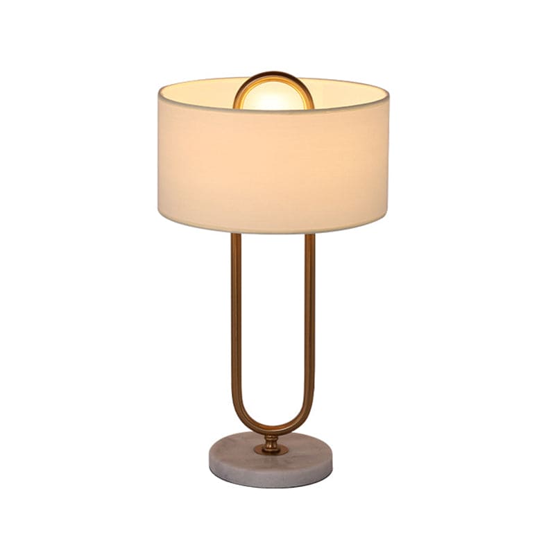 Lueur Anna - Lampe De Chevet Blanche En Forme De Tambour Avec Support Ovale