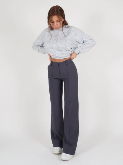 Pauline | Pantalon large taille haute