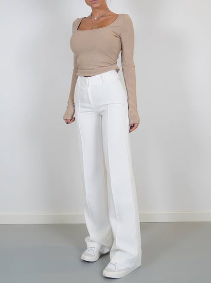 Pauline | Pantalon large taille haute