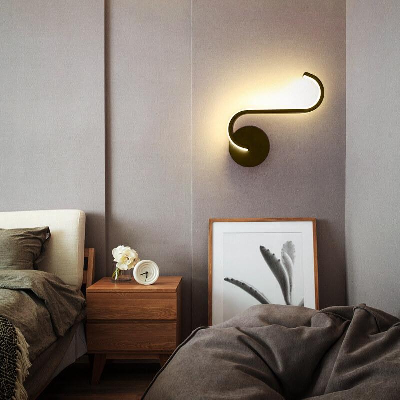 LumiLine - Applique Murale LED Moderne en Aluminium avec Courbes Minimalistes.