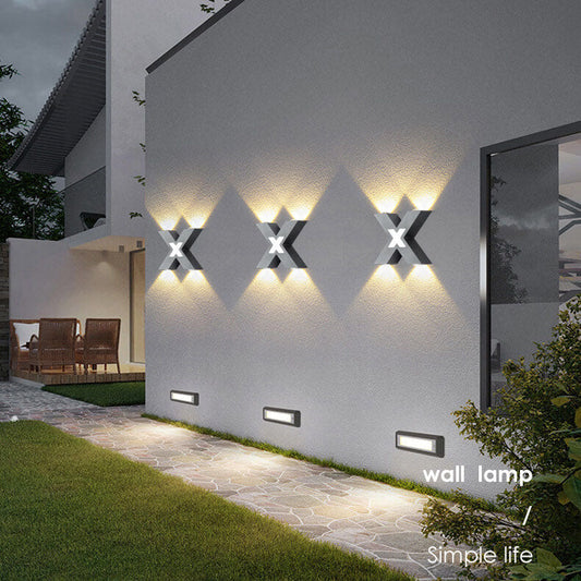 Applique Murale LED Étanche Moderne en Forme de X