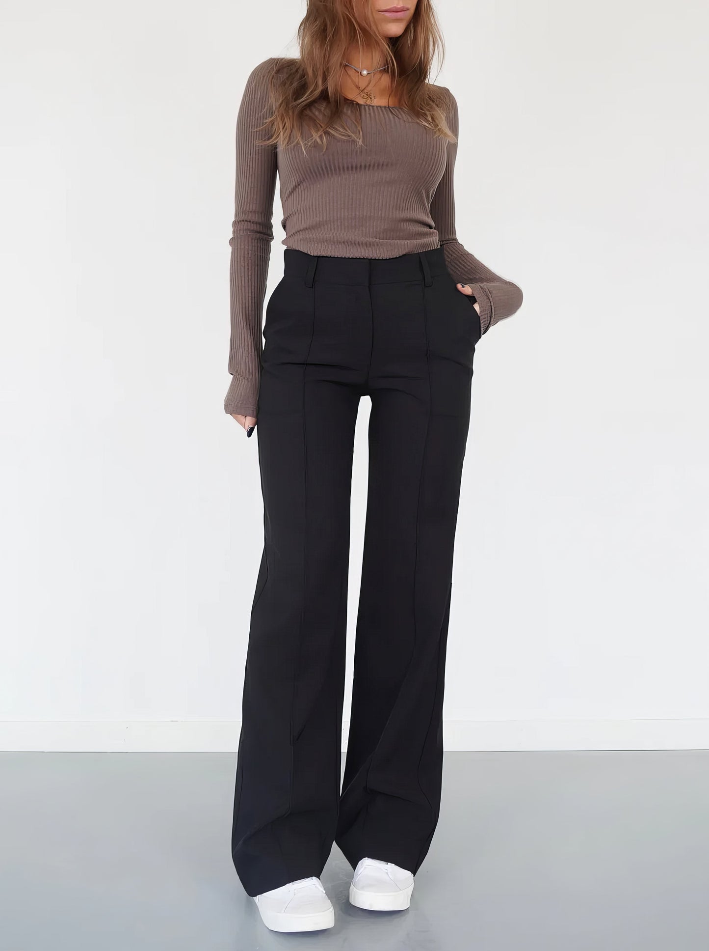 Pauline | Pantalon large taille haute