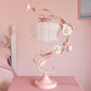 Luxe Florale - Lampe de Table de Style Pastoral avec Rose en Céramique