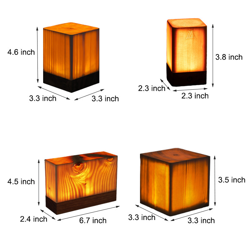 Bois Lumineux - Lampe de Table avec Batterie Intégrée et Éclairage LED