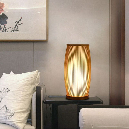 Lueur de Bamboo - Lampe de Table en Bambou et Veilleuse