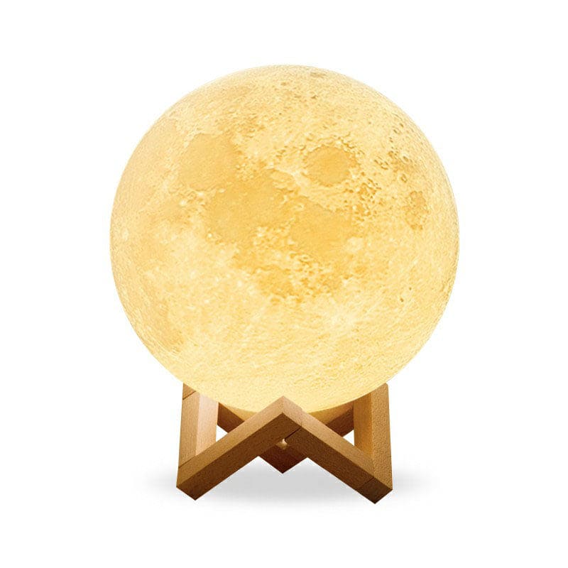 Luxe Lunaire - Lampe de Table en Forme de Boule de Lune en Plastique