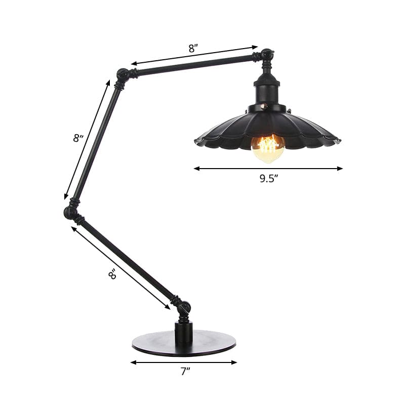 Lueur Style - Lampe Vintage Ajustable Avec Abat-Jour En Métal Découpé