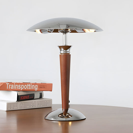 Lumière Paquebot - Lampe De Table Vintage En Fer Chromé En Forme De Champignon