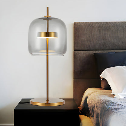 Lumière Luxe - Lampe De Table En Verre Fumé Pour Une Chambre Chaleureuse