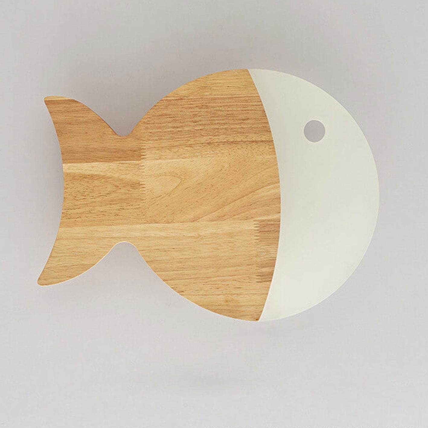 Lampe Murale LED en Forme de Poisson en Chêne Minimaliste Nordique et Acrylique