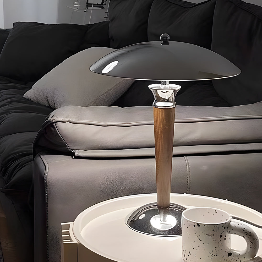 Lumière Paquebot - Lampe De Table Vintage En Fer Chromé En Forme De Champignon